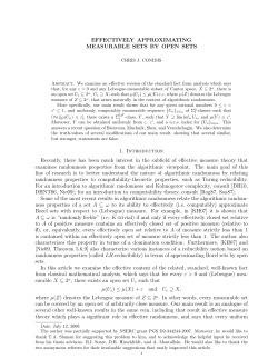 Effectively approximating measurable sets by open sets.
