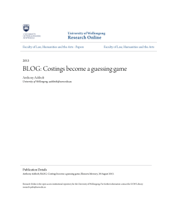 BLOG: Costings become a guessing game - Research Online