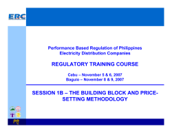 the building block and price- setting methodology