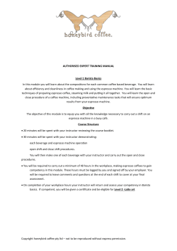 Level 1 Barista Basics V1