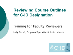 Reviewing Course Outlines for C-ID Designation - C