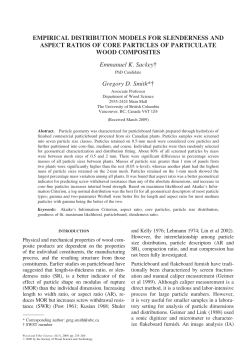 EMPIRICAL DISTRIBUTION MODELS FOR SLENDERNESS AND