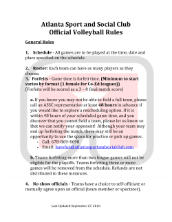 Atlanta Sport and Social Club Official Volleyball Rules