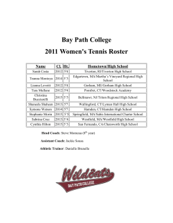 Bay Path College 2011 Women`s Tennis Roster Name Cl. Ht