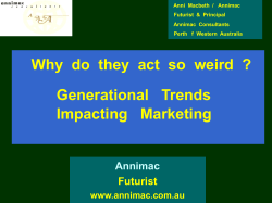 The Future : Trends of Change impacting Community.