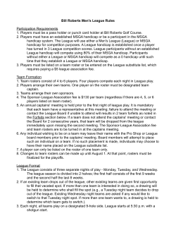Men`s League Rules - Bill Roberts Golf Course