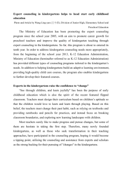 Expert counseling in kindergartens helps to head start early