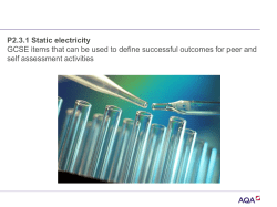 P2.3.1 Static electricity success criteria items powerpoint