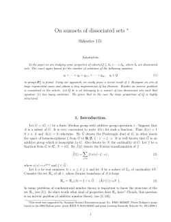 On sumsets of dissociated sets &lowast;