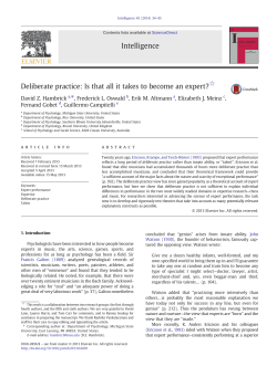 Deliberate practice: Is that all it takes to become an expert?