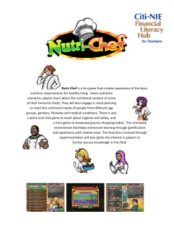 Nutri-Chef is a fun game that creates awareness of the basic