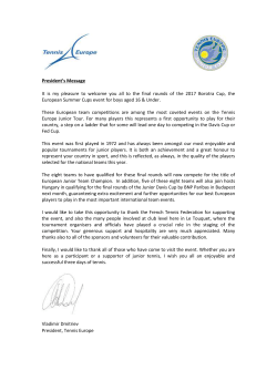 As President of the European Tennis Federation it