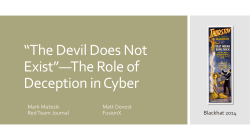 Deception in Cyber