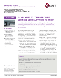 A CHECKLIST TO CONSIDER: WHAT YOU NEED YOUR