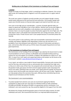 1 Briefing note on the Report of the Commission on Funding of Care