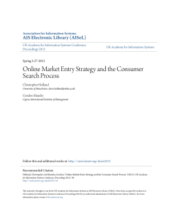 Online Market Entry Strategy and the Consumer Search Process