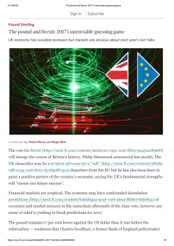 The pound and Brexit: 2017`s unenviable guessing game