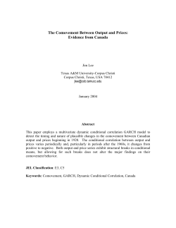 Output Price Comovement - canadian economics association