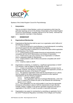 current ukcp membership byelaws