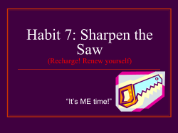 Habit 7: Sharpen the Saw