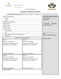 reservation of officials - San Jose State University