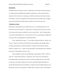 Internal Causal Determinism