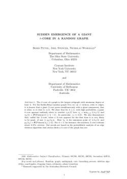 SUDDEN EMERGENCE OF A GIANT k