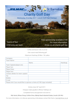 Rilmac Charity Golf Day Entry Form