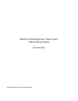 HathiTrust Working Group - HathiTrust Digital Library