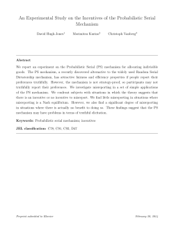 An Experimental Study on the Incentives of the