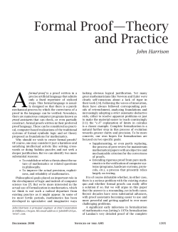 Formal Proof&mdash;Theory and Practice