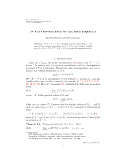 ON THE CONVERGENCE OF ALUTHGE SEQUENCE 1