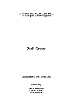 Assessment of the MKUKUTA and MKUZA