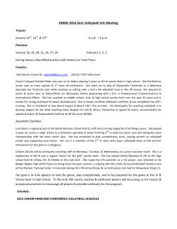 KMMS 2016 Girls Volleyball Info Meeting Assistant Coaches: