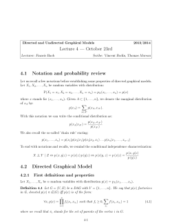 4.1 Notation and probability review 4.2 Directed Graphical