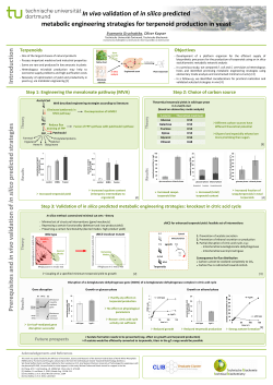 Introduction In vivo validation of in silico predicted metabolic