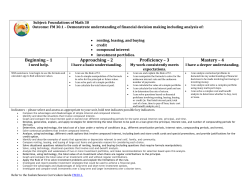 Foundations of Math 30 Outcome: FM 30.4 &ndash; Extend understanding