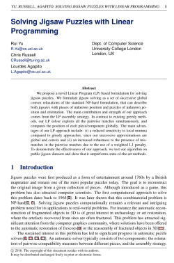 Solving Jigsaw Puzzles with Linear Programming