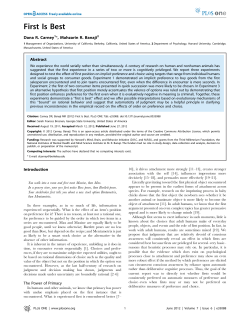 First Is Best - Harvard University