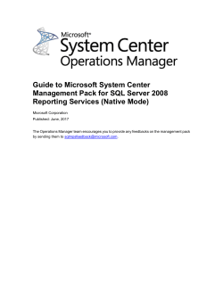 SSRS 2008 - System Center Core
