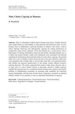 Mate Choice Copying in Humans