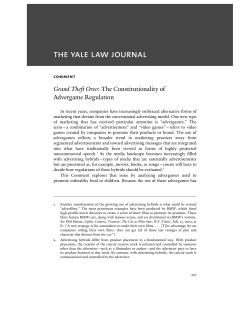 Grand Theft Oreo: The Constitutionality of Advergame Regulation
