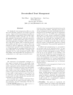 Decentralized Trust Management Matt Blaze Joan Feigenbaum Jack