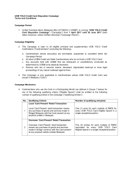 UOB YOLO Credit Card Staycation Campaign