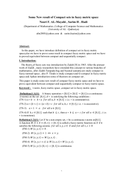 Some New result of Compact sets in fuzzy metric space Noori F. AL