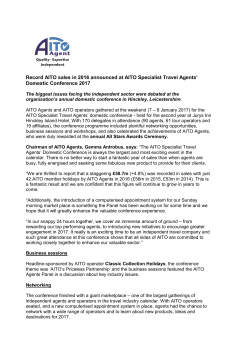 Record AITO sales in 2016 announced at AITO Specialist Travel