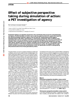 Effect of subjective perspective taking during simulation of action: a