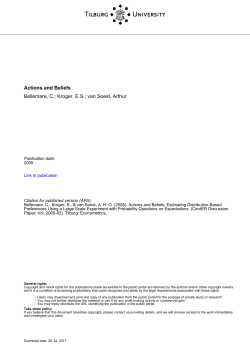 Tilburg University Actions and Beliefs Bellemare, C.
