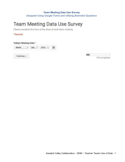 Team Meeting Data Use Survey