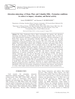 Alteration mineralogy of Home Plate and Columbia HillsFormation